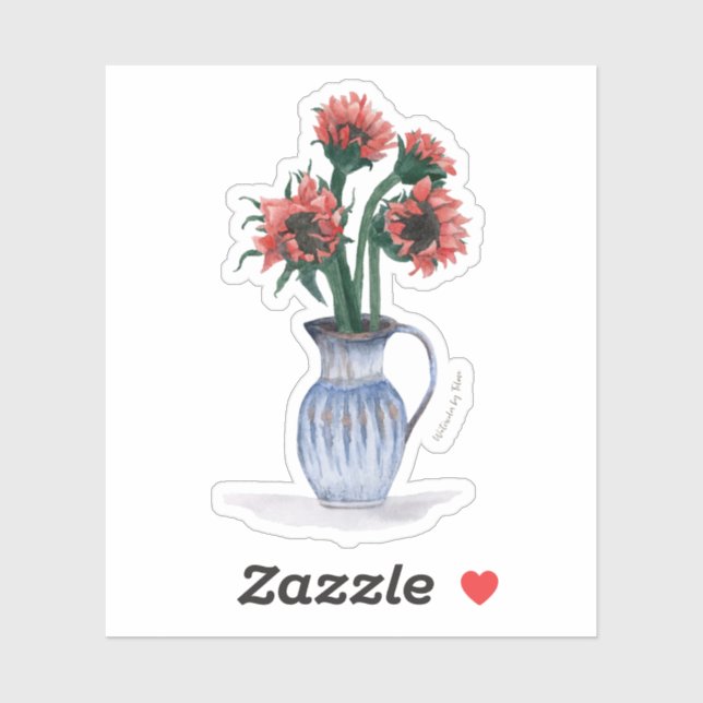 Flower in Vase Watercolor (Sheet)
