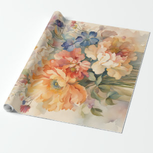 Flower in vase wrapping paper