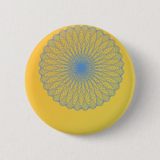 flower in yellow 482 abstract art 6 cm round badge