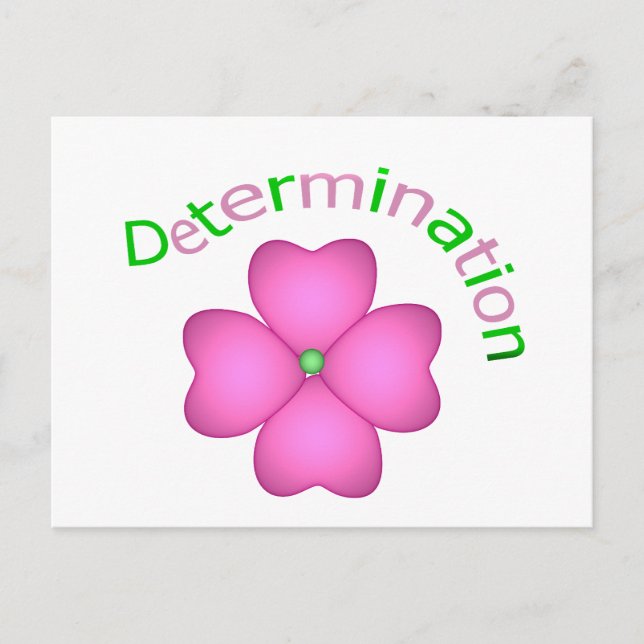 Flower Inspirational Determination Postcard (Front)