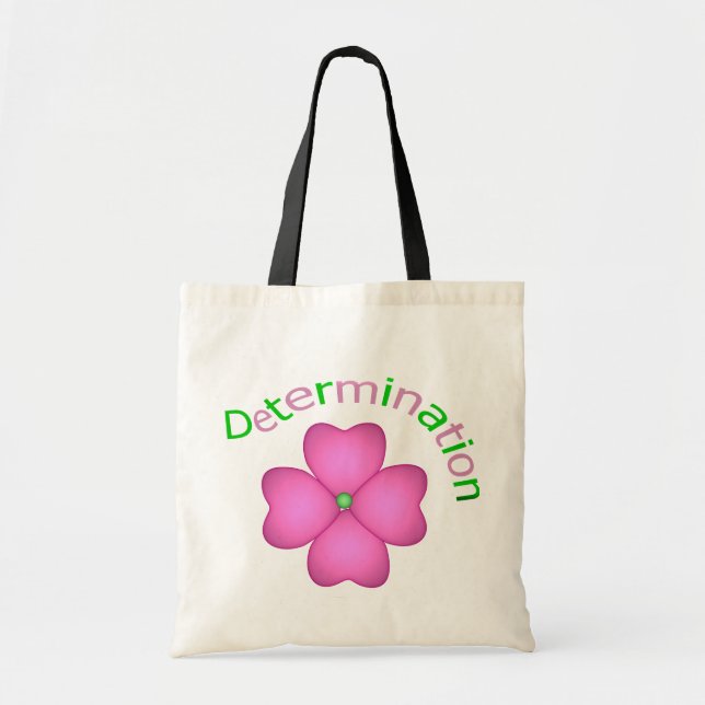 Flower Inspirational Determination Tote Bag (Front)