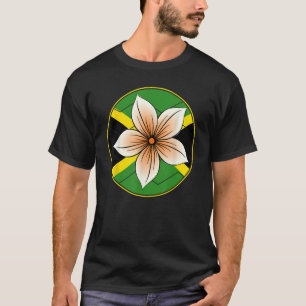 Flower Jamaica Vacation Patriotic Jamaica Flag T-Shirt