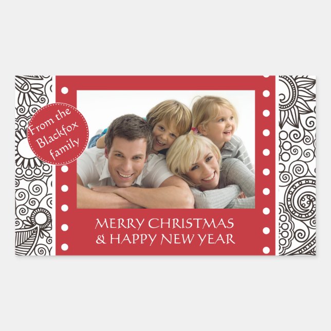 Flower Jungle Season's Greetings Products Rectangular Sticker (Front)