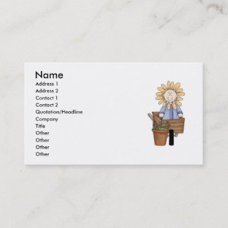 Flower Kid In Wheel Barrow Business Card