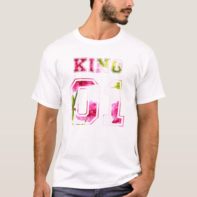 Flower King and Queen Couple 01 T-Shirt (Front)