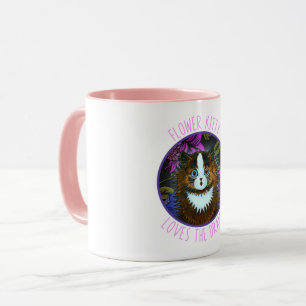FLOWER KITTEN CAT COFFEE MUG
