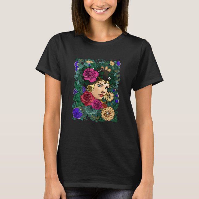 Flower Lady Face Ii T-Shirt (Front)