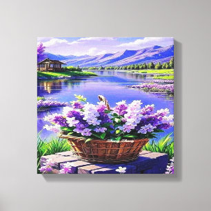 Flower Landscape Digital Art Canvas Print