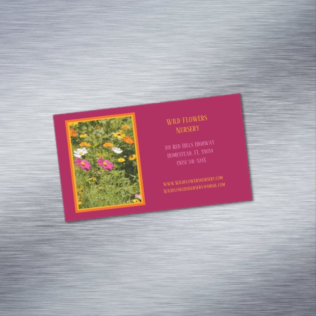 Flower Landscaper   Nursery Gardener  Magnetic Business Card (In Situ)