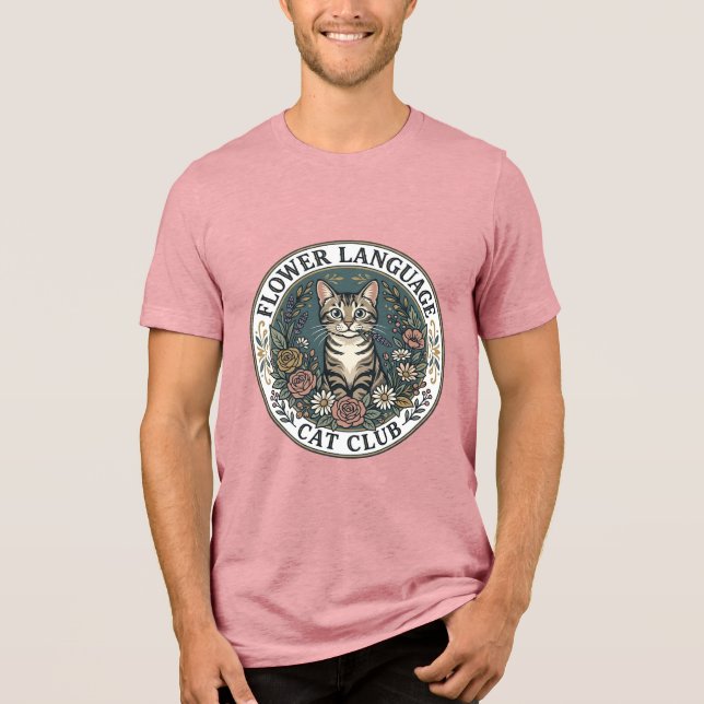 Flower Language Cat Cat Graphic Tee Art - Flower L (Front)