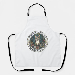 Flower Language Cat Cat Graphic Tee Art - Flower L Apron