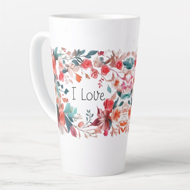 flower latte mug (Left Angle)