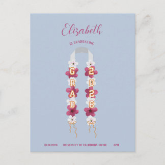 Flower Lei Graduation Announcement 2026 Postcard