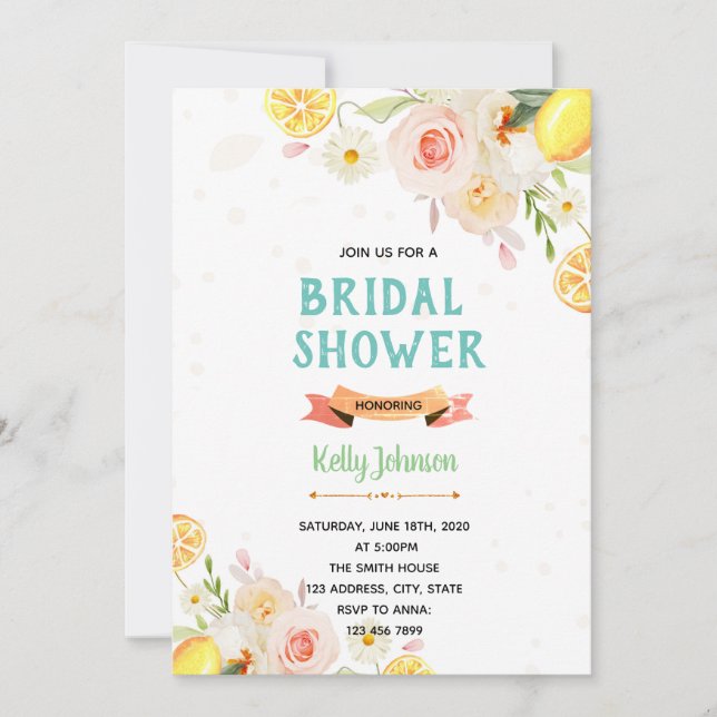 Flower lemonade invitation (Front)