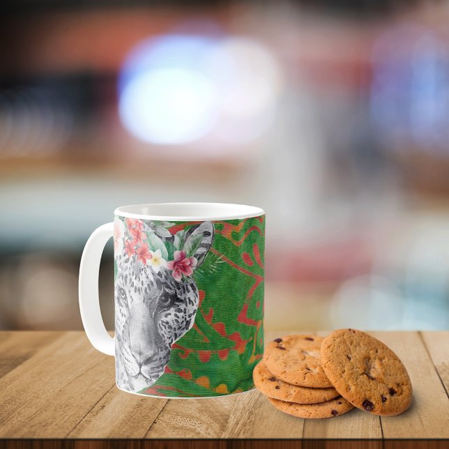 Flower Leopard Jungle Batik Coffee Mug (Creator Uploaded)