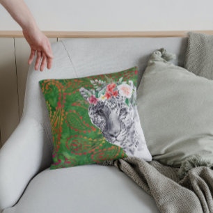 Flower Leopard Jungle Batik Cushion