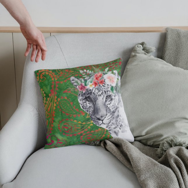 Flower Leopard Jungle Batik Cushion (Creator Uploaded)