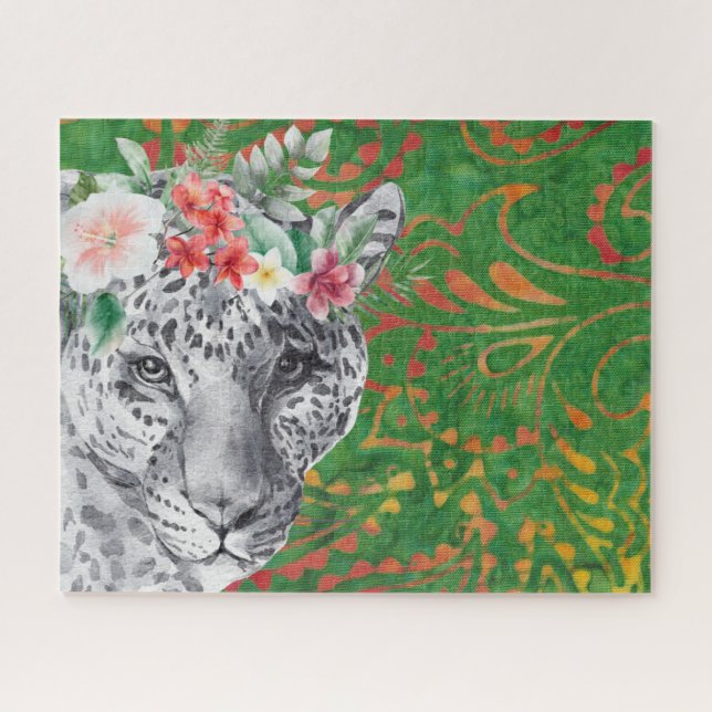 Flower Leopard Jungle Batik   Jigsaw Puzzle (Horizontal)