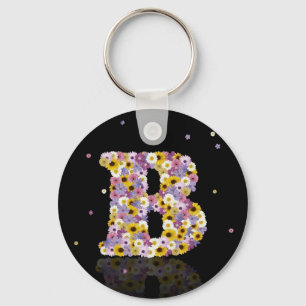 Flower letter B Key Ring