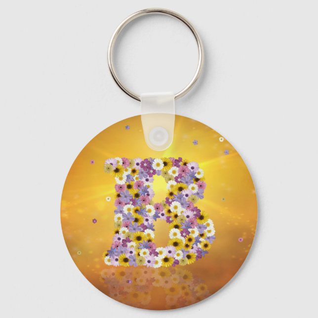 Flower letter B Key Ring (Front)