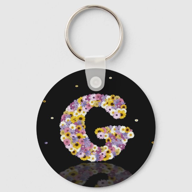 Flower letter G Key Ring (Front)