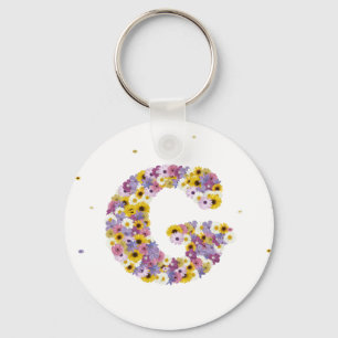 Flower letter G Key Ring