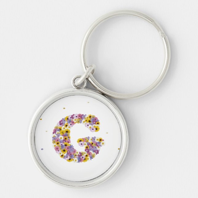 Flower letter g key ring (Front)
