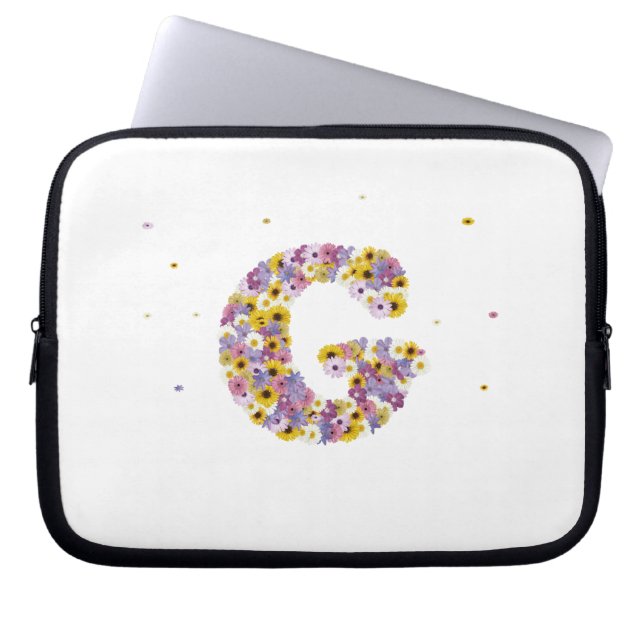 Flower letter g laptop sleeve (Front)