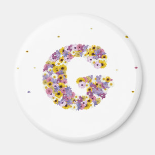 Flower letter g magnet