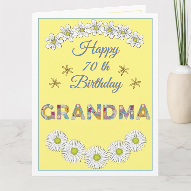 Flower letter Grandma Personalised Birthday card (Front)