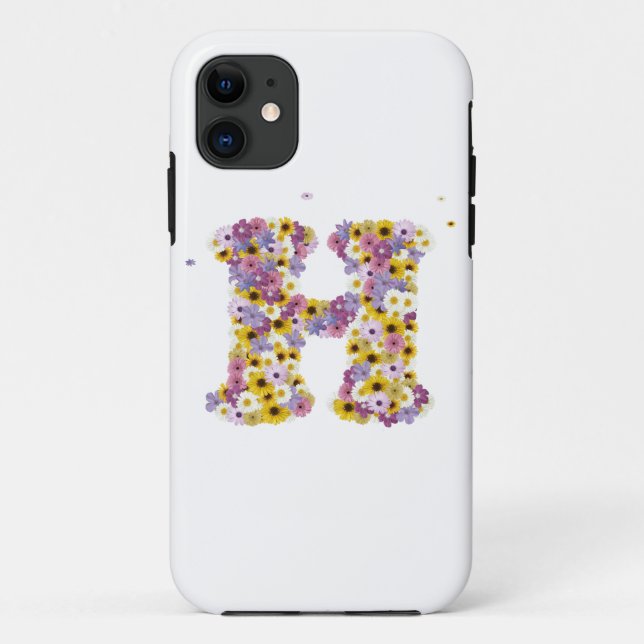 Flower letter H Case-Mate iPhone Case (Back)