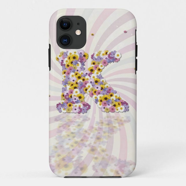 Flower letter K Case-Mate iPhone Case (Back)