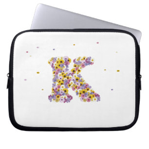 Flower letter K Laptop Sleeve