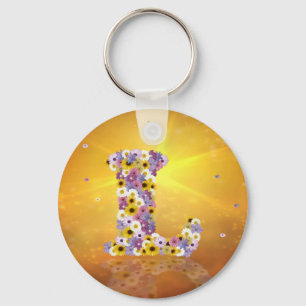 Flower letter L Key Ring