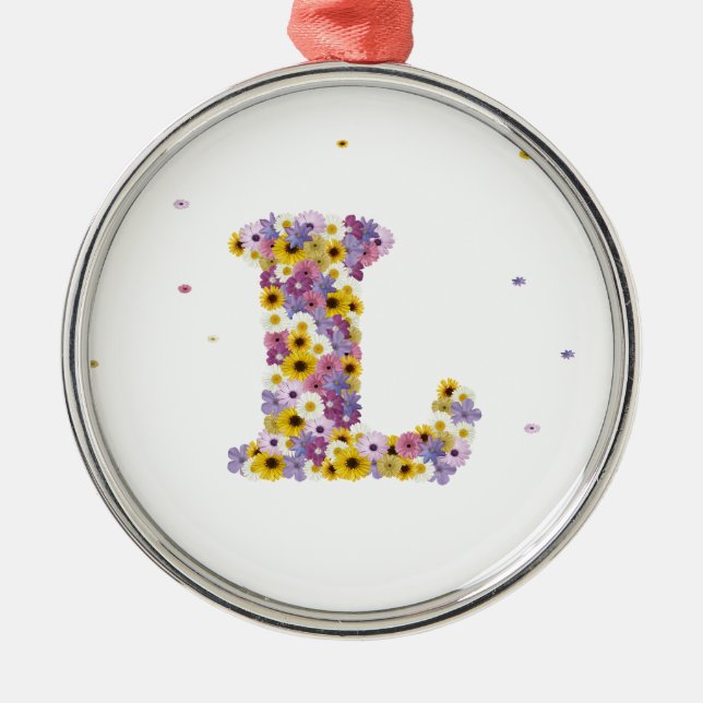 Flower letter L Metal Tree Decoration (Front)