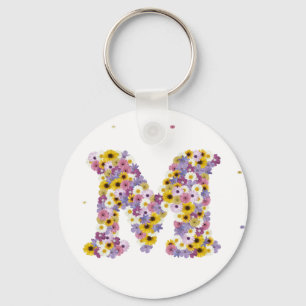 Flower letter M Key Ring