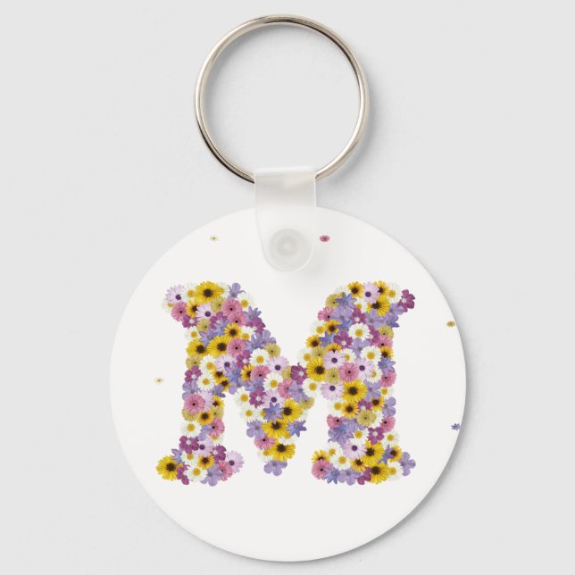 Flower letter M Key Ring (Front)