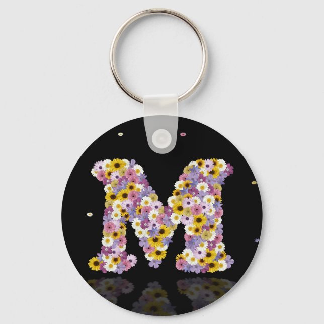 Flower letter M Key Ring (Front)