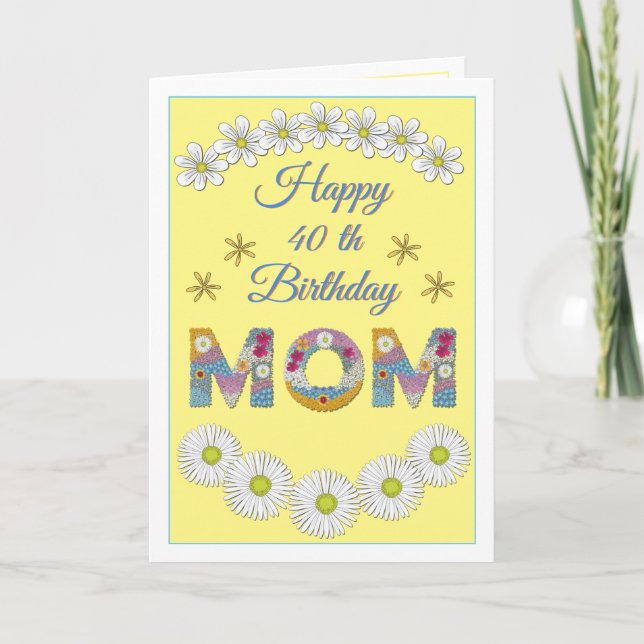 Flower letter Mum Personalised Birthday card (Front)
