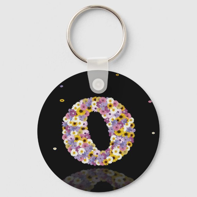 Flower letter O Key Ring (Front)