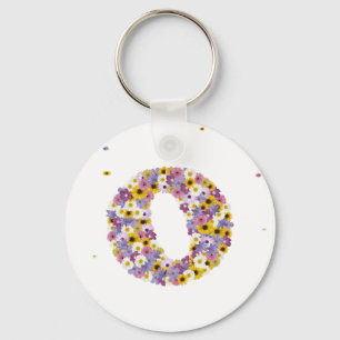Flower letter O Key Ring