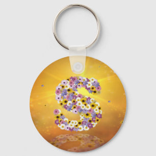 Flower letter S Key Ring