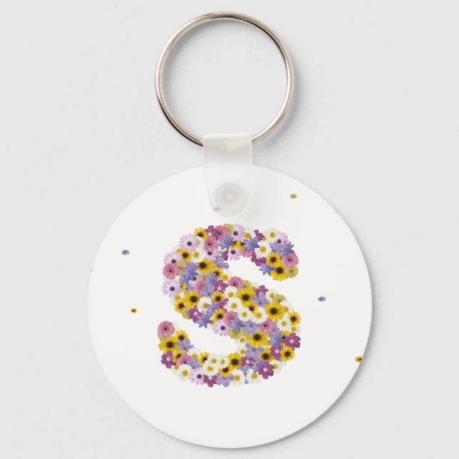 Flower letter S Key Ring (Front)
