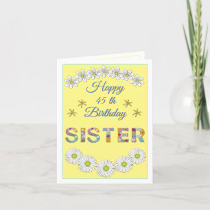 Flower letter Sister Personalised Birthday card