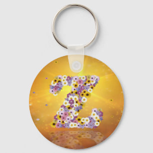 Flower letter Z Key Ring