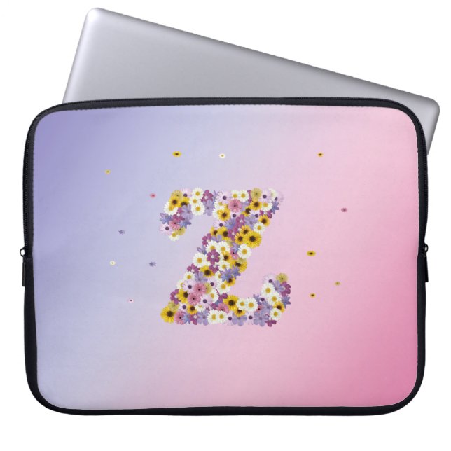 Flower letter z laptop sleeve (Front)