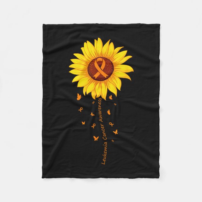Flower leukaemia awareness  fleece blanket (Front)