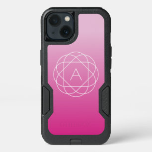 Flower-Like Geometric Monogram   Pink Shaded Ombre