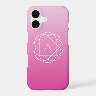 Flower-Like Geometric Monogram Pink Shaded Ombre