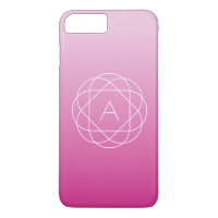 Flower-Like Geometric Monogram | Pink Shaded Ombre